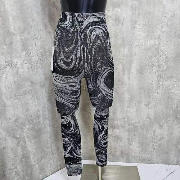 Athleta Womens XS Aurora Seamless Shine Metallic‎ Swirl Workout Set Tank & Pants - Picture 9 of 13
